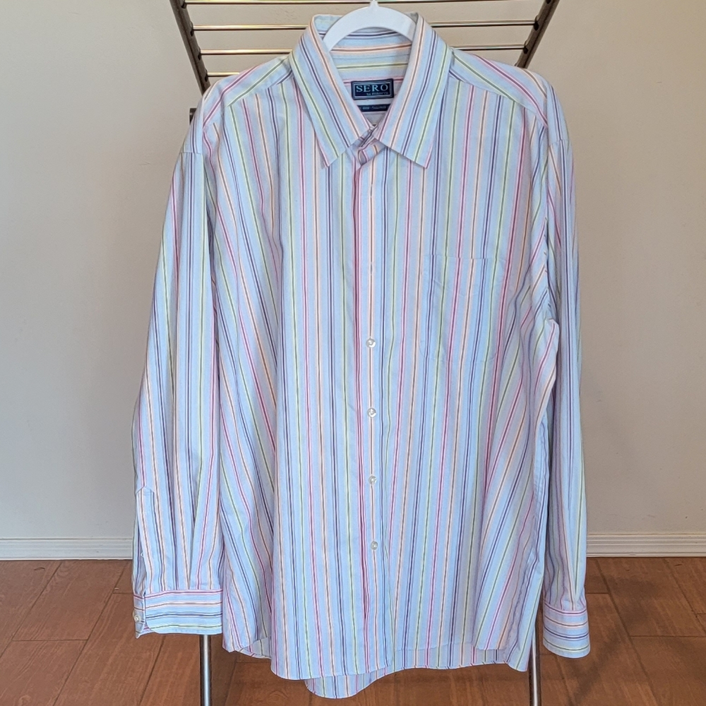 Sero stripped collared button down